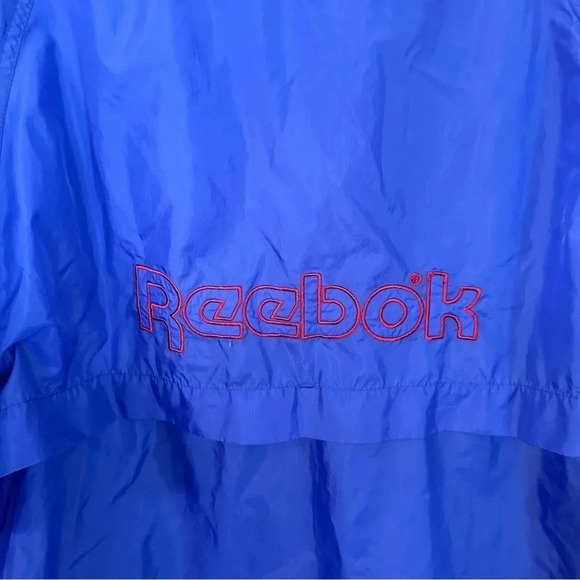 Reebok Sport Vintage Windbreaker Full Zip Jacket with Hood Option Sz L GUC - Picture 9 of 10
